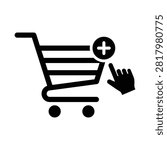 Shopping Cart Add to Cart Icon Ecommerce Hand Click Vector