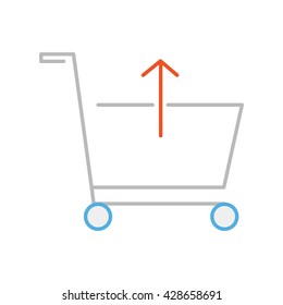 Shopping Cart Add Illustration - Flat Icon