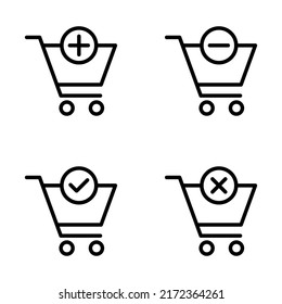 Shopping cart add and remove icon