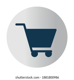 aplicación de carrito de compras dentro de un diseño de ilustración de vector de burbuja