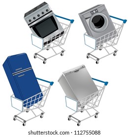 Shopping cart with appliances