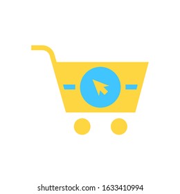shopping cart with arrow flat vector icon - ui icon vector