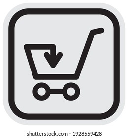 shopping cart with arrow, gray and black frame