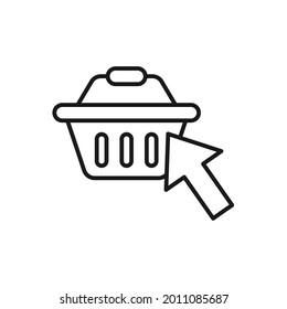 Shopping Cart with Arrow icon Vector Design. Shopping Cart icon with Arrow design concept for e-commerce, online store and marketplace website, mobile, logo, symbol, button, sign, app UI