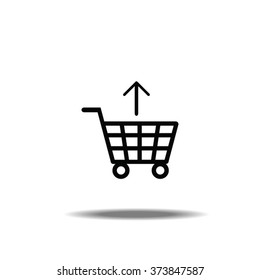 Shopping Cart with Arrow Thin Line Single Icon