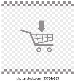 Shopping Cart with arrow vector icon.