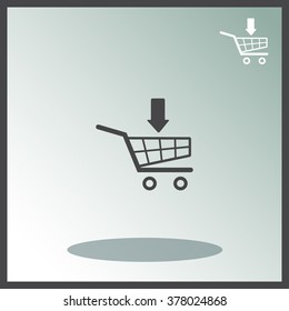 Shopping Cart with arrow vector icon.