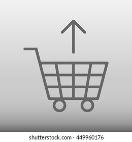 Shopping Cart With Up Arrow Vector Icon Illustration