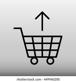 Shopping Cart With Up Arrow Vector Icon Illustration
