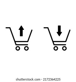 Shopping cart with arrows icon