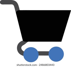 Shopping Cart, art, basket, purchase, buy, shopping, store, retail, ecommerce, checkout icon illustration.