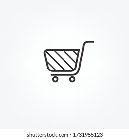 Shopping cart back icon, vector
