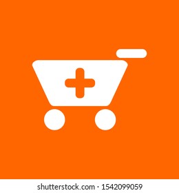 Shopping cart and background as icon