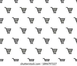 Shopping cart  background. Shopping cart icon   seamless pattern, texture, wallpaper 