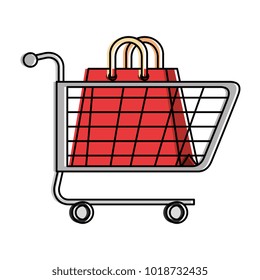 shopping cart with bag