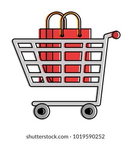 shopping cart with bag