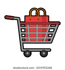 shopping cart with bag