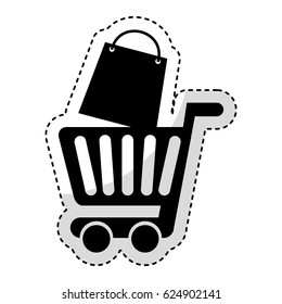 shopping cart with shopping bag