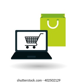shopping cart and bag design , vector illustration