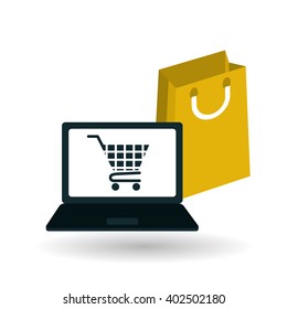 shopping cart and bag design , vector illustration