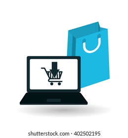 shopping cart and bag design , vector illustration