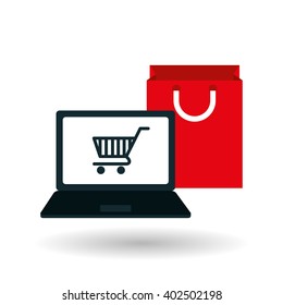 shopping cart and bag design , vector illustration
