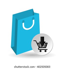 shopping cart and bag design , vector illustration