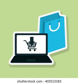 shopping cart and bag design , vector illustration