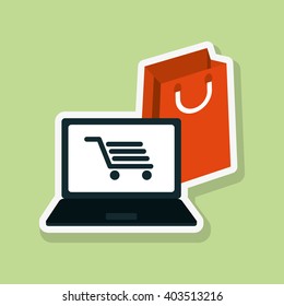 shopping cart and bag design , vector illustration