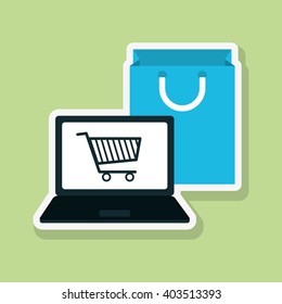 shopping cart and bag design , vector illustration