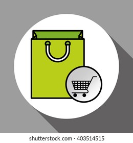 shopping cart and bag design , vector illustration