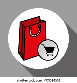 shopping cart and bag design , vector illustration