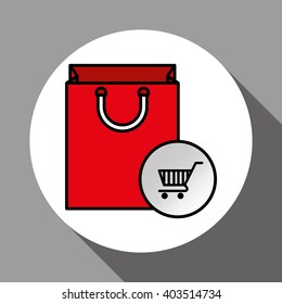 shopping cart and bag design , vector illustration