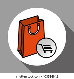 shopping cart and bag design , vector illustration