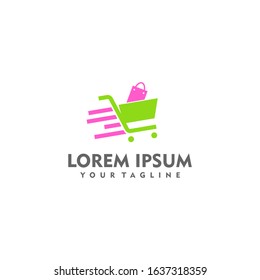 shopping cart and shopping bag logo template