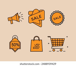 Shopping cart with a shopping bag and sale tag vector illustration design, perfect for online shopping and e-commerce, featuring a sale promotion and discount theme ideal for retail marketing and sale