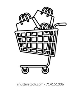 shopping cart with bags