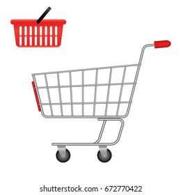 Shopping cart and shopping basket