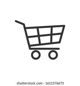 Shopping cart, basket flat vector icon, trolley symbol illustration isolated on the white background
