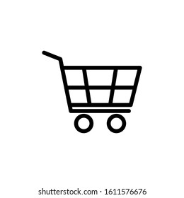 Shopping cart, basket flat vector icon illustration isolated on the white background