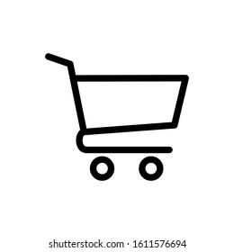 Shopping cart, basket flat vector icon, trolley symbol illustration isolated on the white background