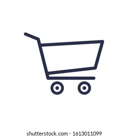 Shopping cart, basket flat vector icon, trolley symbol illustration isolated on the white background