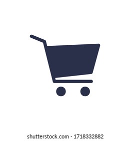 Shopping cart, basket flat vector icon, trolley symbol illustration isolated on the white background