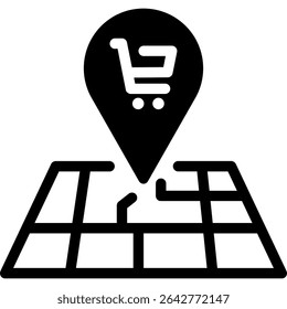 Shopping cart or basket icon for online store, e-commerce, retail or supermarket. Flat vector illustration