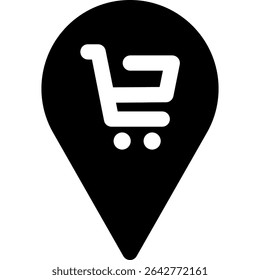 Shopping cart or basket icon for online store, e-commerce, retail or supermarket. Flat vector illustration
