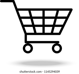 Shopping cart, basket icon. Vector Illustration