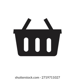 Plantilla de Vector de icono de Carrito de compras y cesta 