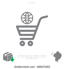 shopping cart (basket) icon. vector illustration