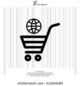 shopping cart (basket) icon. vector illustration