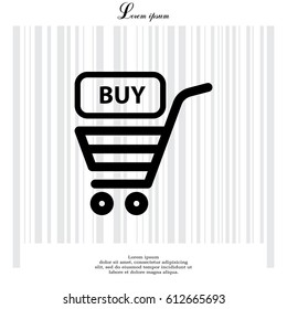 shopping cart (basket) icon. vector illustration
